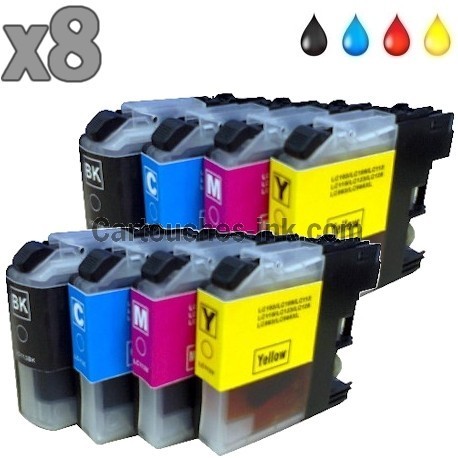 8 cartouches compatibles Brother LC127XL/LC125XL