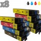 8 cartouches compatibles Epson T1811 à T814, lot T1816 ou 18XL