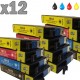 12 cartouches compatibles Epson T1811 à T814, lot T1816 ou 18XL