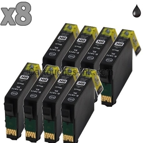 8 cartouches noir compatibles Epson T1811