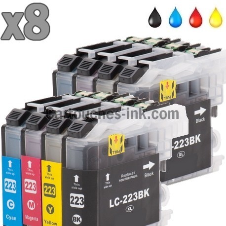 8 cartouches compatibles Brother LC223