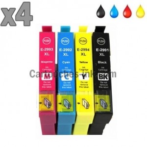 4 cartouches compatibles Epson T1811 à T814, lot T1816 ou 18XL